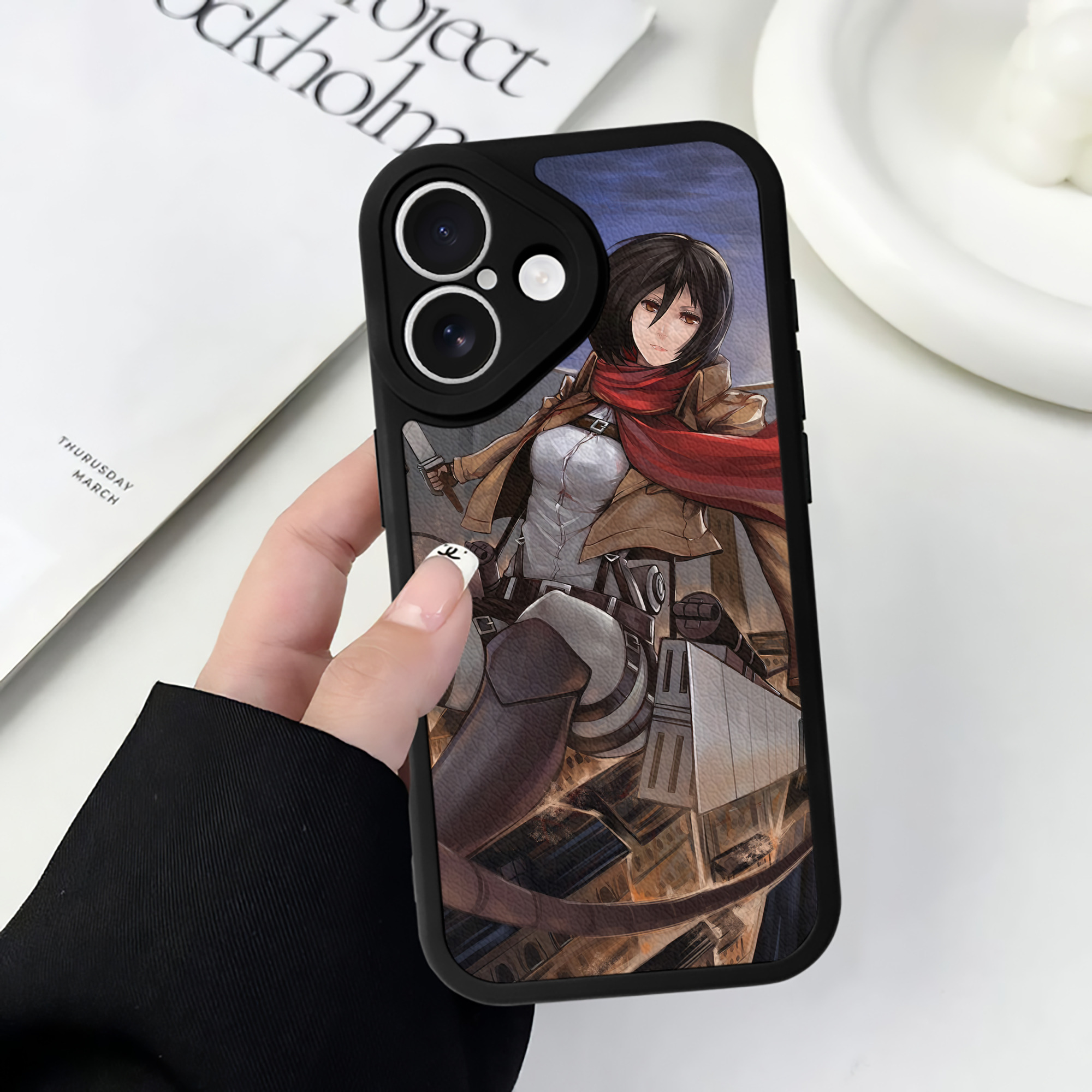 （画像用） 進撃の巨人 Attack on Titan 【iPhone 16シリーズ対応】シリコンスマホケース（レザー調） 材質：シリコン